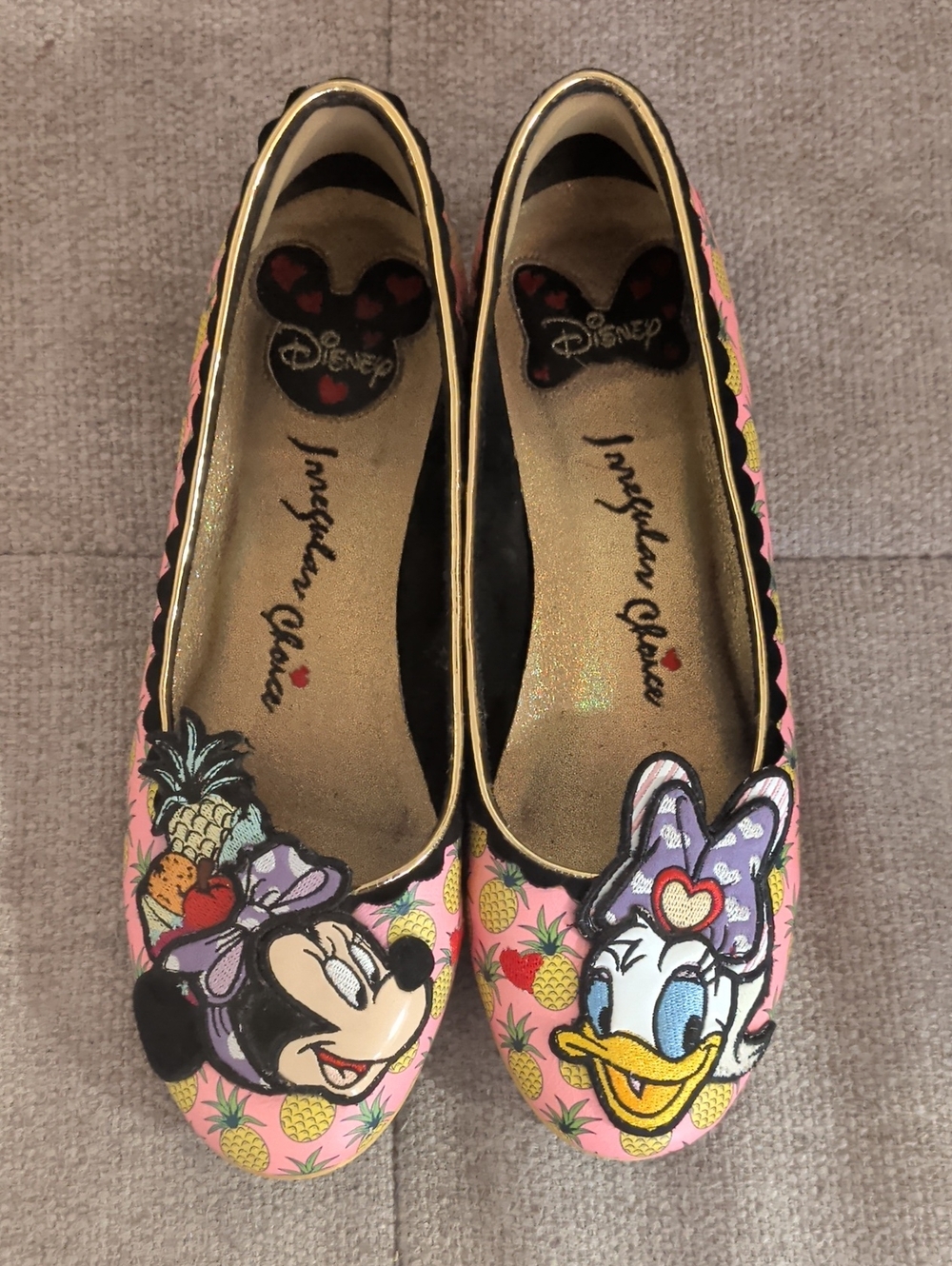 Irregular Choice Disney Pink Minnie & Daisy Pineapple Flats